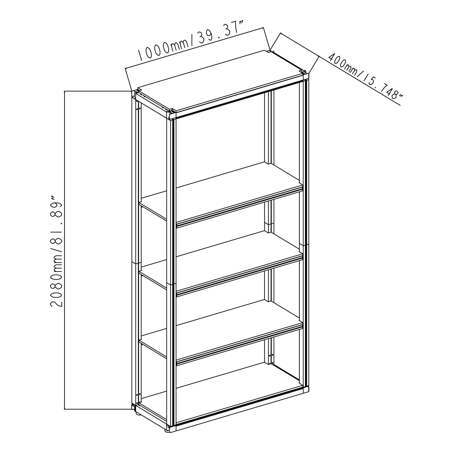 Modular Rack Single Frame - 5 Tier Frame with Panels
