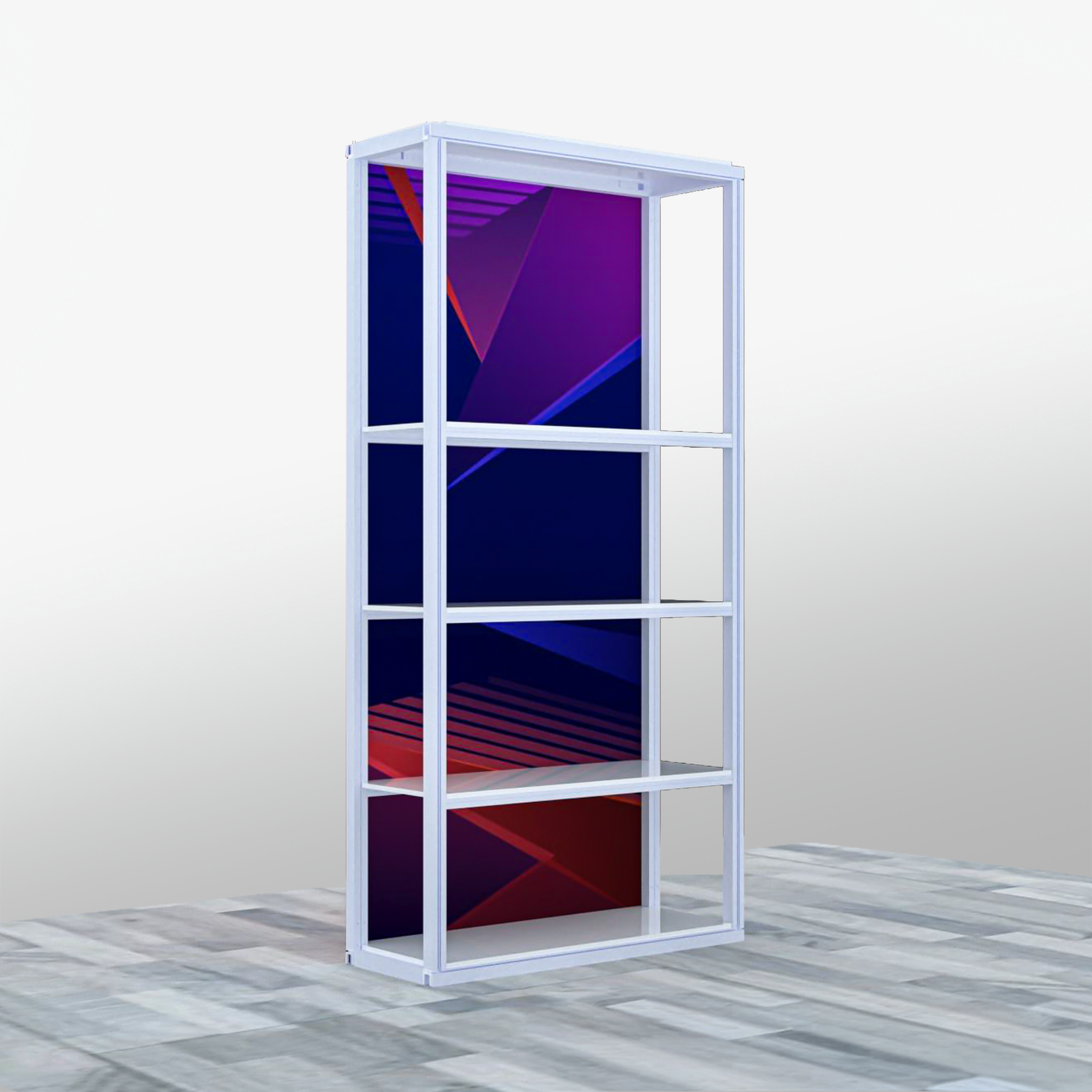 Modular Shutter Sample Rack Design Background Custom Graphics for Modular Rack One Section