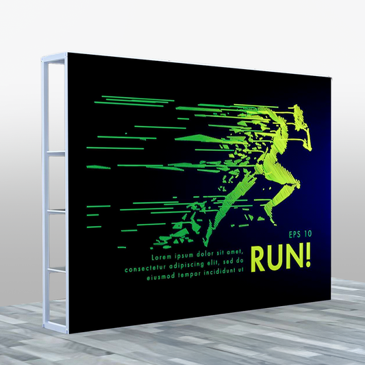 Front Side Custom Graphics for Modular Rack Three Section