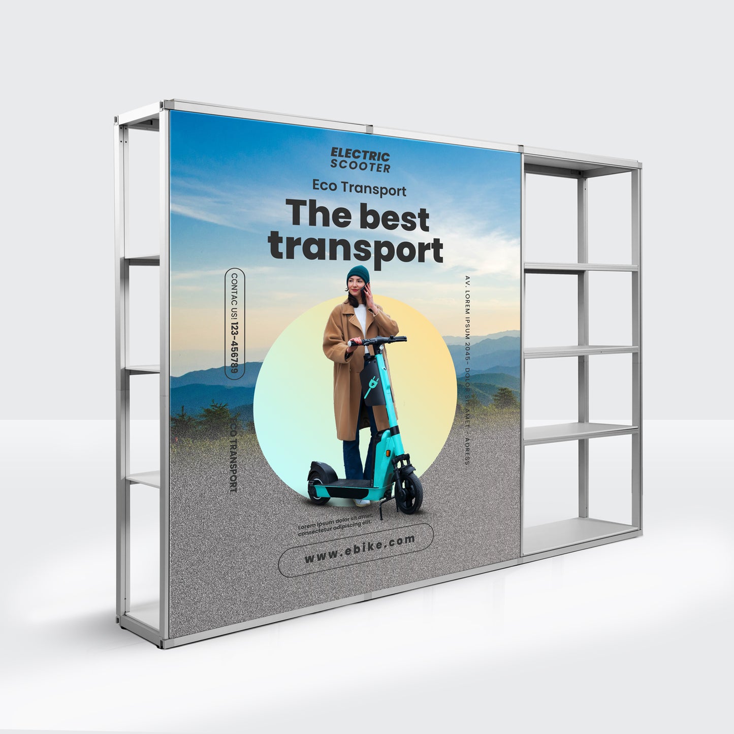 Modular Rack Three Section - 5 Tier Frame with Panels