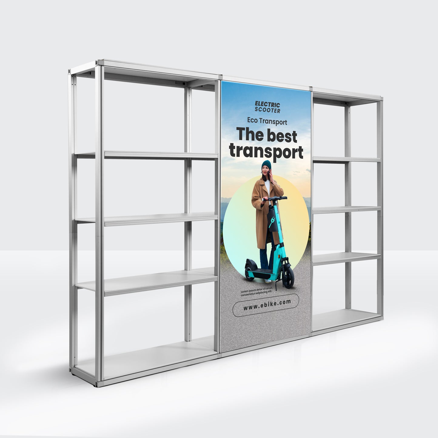 Modular Rack Three Section - 5 Tier Frame with Panels