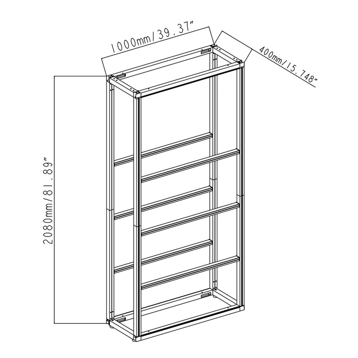 Modular Rack One Section - 5 Tier Frame Only without Panels